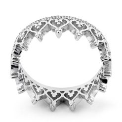 Alternative view of 925 Sterling Silver Eternity Crown Heart CZ Ring