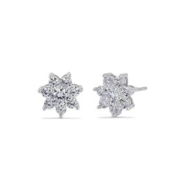 925 Sterling Silver 9mm Flower Earrings