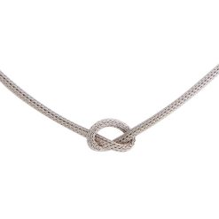 925 Sterling Silver Black Knotted Chain Necklace