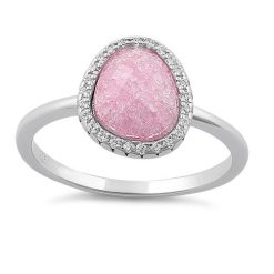 Alternative view of 925 Sterling Silver Oval Pink Ice Galaxy CZ Ring