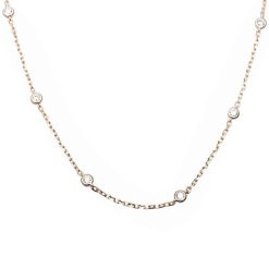 925 Sterling Silver Yellow Gold Plated Bezel Set Cubic Zirconia Pendant Necklace