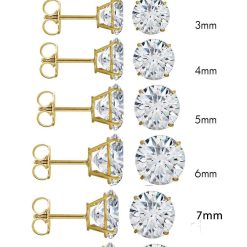 14 Karat Yellow Gold Stud Earring With Push Back
