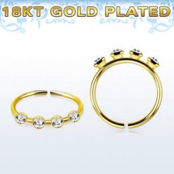 925 Sterling Silver Seamless Nose Hoop With 18 Karat Gold Plating