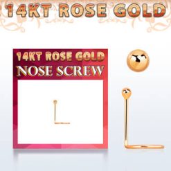 14 Karat Rose Gold 1.5mm Ball Top Nose Screw