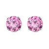 925 Sterling Silver Rhodium Plated Round Cut Pink Cz Stud Earring