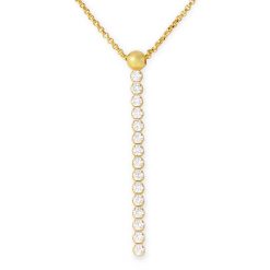 925 Sterling Silver Gold Plated CZ Drop Necklace