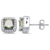 925 Sterling Silver Princess Cut Rainbow Topaz and Cubic Zirconia