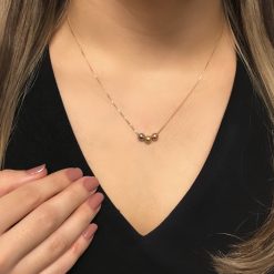 18 Karat Gold Three Ball Tricolour Necklace
