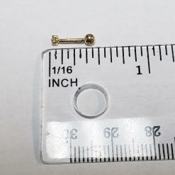 Alternative view of 18 Karat Gold 1.5mm Ball And 2mm Stone Barbell