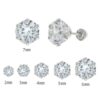 925 Sterling Silver Round CZ Earring With Screw Back