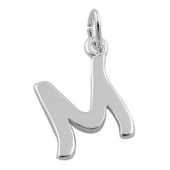Alternative view of 925 Sterling Silver Letter M Pendant