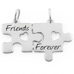 Alternative view of 925 Sterling Silver "Friend Forever" Jigsaw Puzzle Pendant