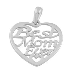 Alternative view of 925 Sterling Silver "Best Mom Ever" Pendant