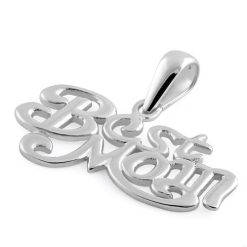 925 Sterling Silver "Best Mom" Pendant