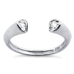 Alternative view of 925 Sterling Silver Clear U Shaped Clear CZ Eternity Ring