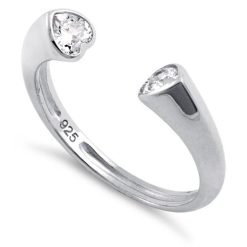 925 Sterling Silver Clear U Shaped Clear CZ Eternity Ring