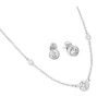 925 Sterling Silver Rhodium Plated Clear Individual CZ Stud Earring and Necklace Set