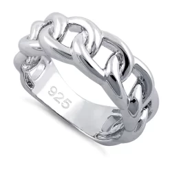925 Sterling Silver Chain Link Ring