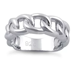 Alternative view of 925 Sterling Silver Chain Link Ring