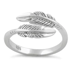 Alternative view of 925 Sterling Silver Double Feather Ring