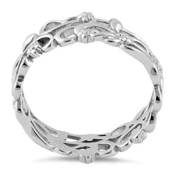 Alternative view of 925 Sterling Silver Floral Band Ring
