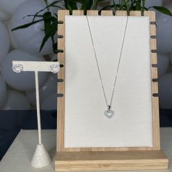 925 Sterling Silver Heart Set with CZ Stones