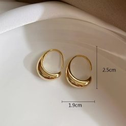 Alternative view of 925 Sterling Silver Gold Plated C Earring