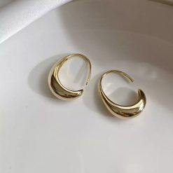 925 Sterling Silver Gold Plated C Earring