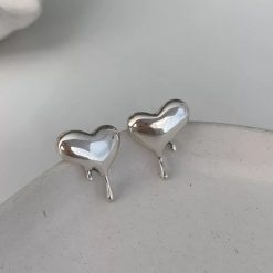 925 Dripping Heart Ear Stud