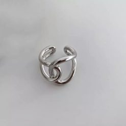 925 Sterling Silver Intertwined Open Back Ring