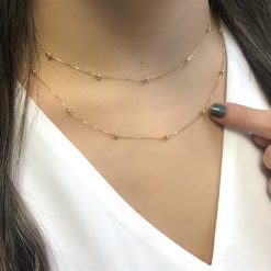 18 Karat Yellow Gold Yard Ball Necklace