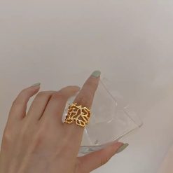 18K Gold Plated 925 Sterling SilverRoot Vine Ring With Open Back