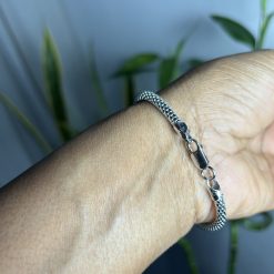 Alternative view of 925 Sterling Silver Rhodium Plated Italian Mesh Bracelet