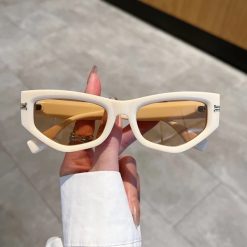 White Gradient Vintage Cat Eye Sunglasses