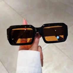 Orange Lens Gradient Rectangular Sunglasses