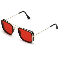 Red Shade Gradient Square Sunglasses