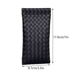 Alternative view of Simple Woven Leather Glasses Case Green