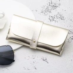 Wrap Style Glasses Case Gold