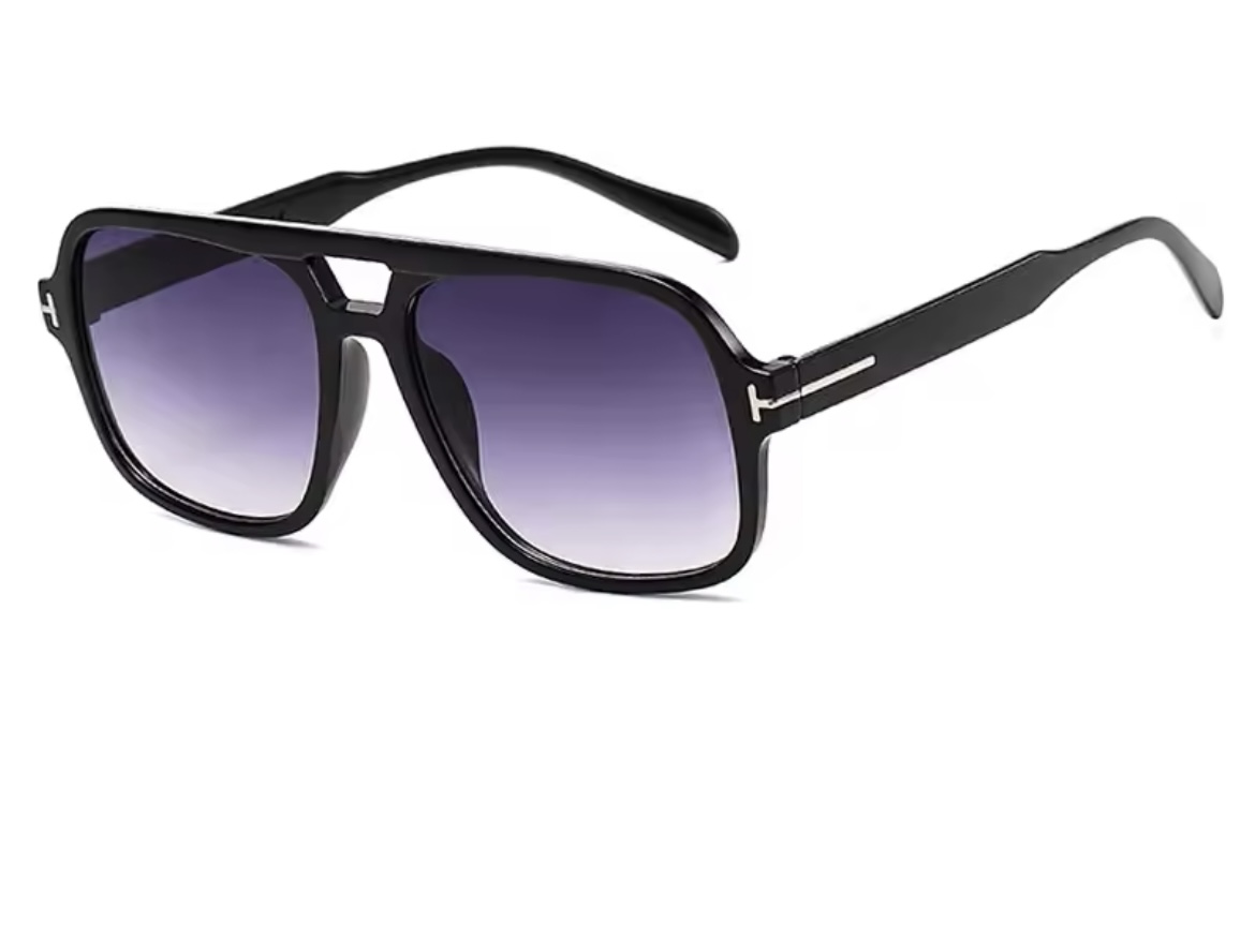Large Frame Pilot SunGlasses Half Dark - Image 2