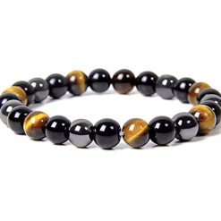 Hematite Tiger Eye Obisidian Bracelet 8mm