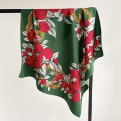 90X90cm Green Base Neck Scarf