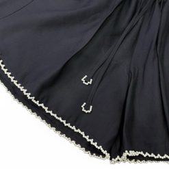 Alternative view of Black Hand Beaded Pearl Trim Linen Shorts