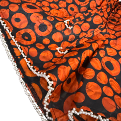 Alternative view of Orange And Black Hand Beaded Pearl Trim Guinea Shorts