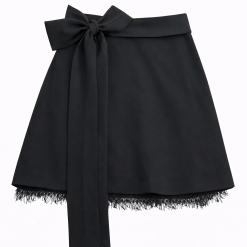 Noire Lace Peep Bow Mini Skirt