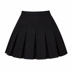 Black Short Plit Skirt