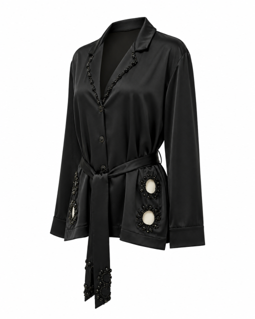 Black Embellished Dooshima Set - Image 3