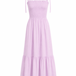 Pink Stripped Maxi Dress With Pockets