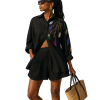 Hand Beaded Black Linen Co-Ord