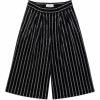 Striped Velvet Pleated Culottes