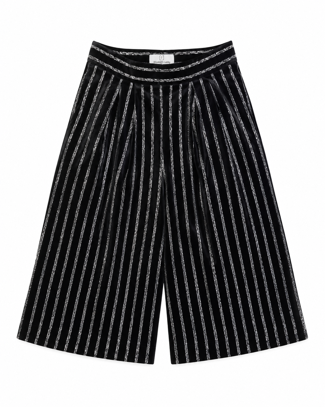 Striped Velvet Pleated Culottes